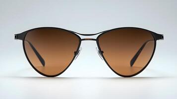 Luxury sport sunglasses feature brown gradient lenses and sleek black frame, showcasing modern eyewear design with polarized lens effect in clean product photography style. polarized photo