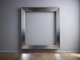 Elegant and simple, elegant minimalist silver square frame for signage or advertising space. photo