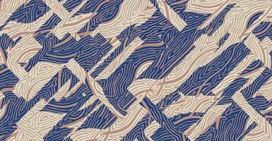 Crafted hand drawn brush line abstract wave patchwork pattern, Japanese and ethnic folk inspired wood carving, engraving, basketry surface texture background, simple graphic for textile, carpet, vector
