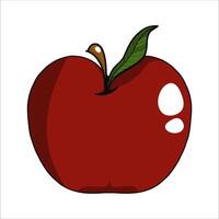 Illustration of a red apple on a white background vector