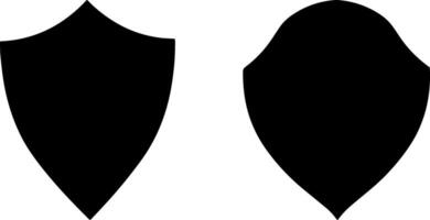 Shield set icon Stencil filled flat sign vector