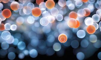 Abstract representation of colorful spheres on a blurred background. photo