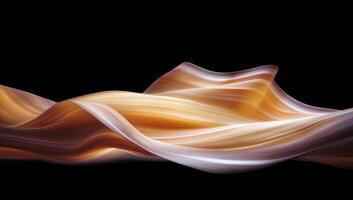 Abstract flowing shapes in warm tones against a dark background. photo