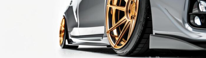 Close-up of a Modern Car's Alloy Wheel. photo