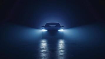 Car Driving in the Fog. photo