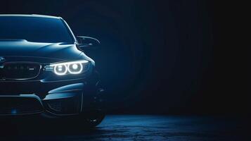 Black Car Headlights. photo