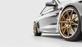Luxury Car with Gold Rims. photo