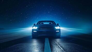 Night Drive with a Mustang. photo