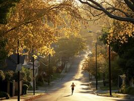 Running in the Golden Hour. photo