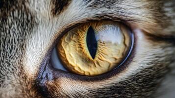 Close-up of a Cat's Golden Eye. photo