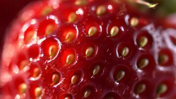 Macro Photography of a Strawberry. photo