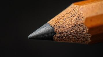 Close-up of a Graphite Pencil Tip. photo
