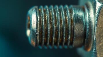 Closeup of a Metal Screw. photo