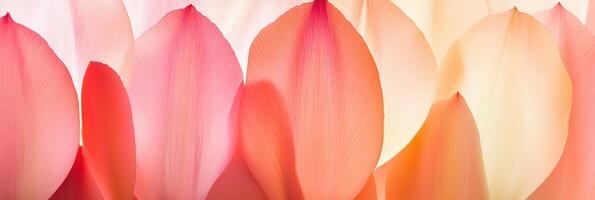 Close-up of vibrant pink and orange petals with soft gradient colors photo
