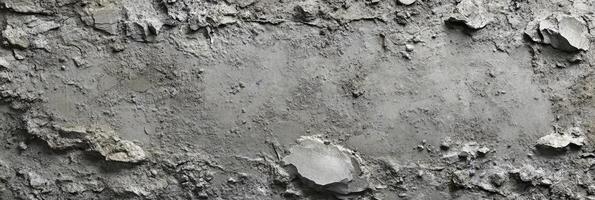 Rough gray concrete plaster texture with cracks and peeling surface photo