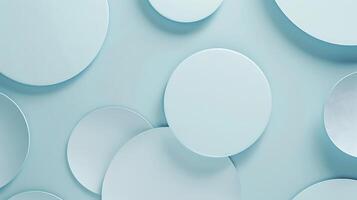 Abstract Composition of Various Mint Green Circles Overlaid on a Soft Blue Background for Creative Design Projects and Artistic Concepts photo
