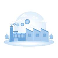 Industrial factories with smokestacks and environmentally sustainable development. vector