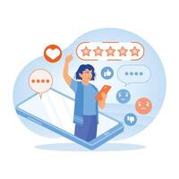 The concept of positive or negative feedback on user satisfaction. vector