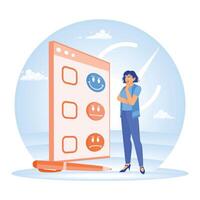 Feedback from consumers with mood emoticons. vector