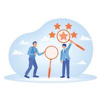 Analyze the concept of employee performance with star scores. vector