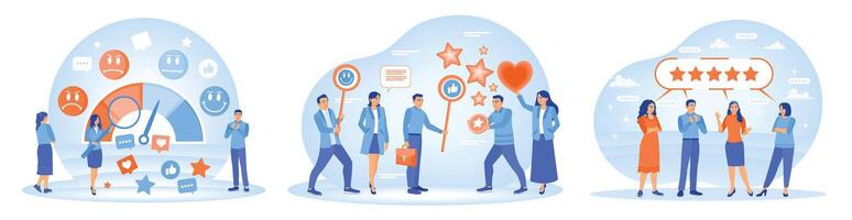 Customer feedback analysis and client satisfaction concept. vector