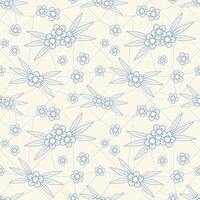 Seamless Chinese blue and white floral pattern. vector