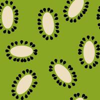 Kiwi Fruit Seamless Pattern Simple Geometry Flat Design For Textile Wrapping Paper. vector
