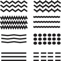 Wave form shapes elements icon illustration. zigzag style. sign symbol set collection, for your unique design vector