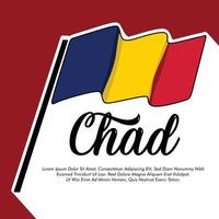 Chad flag banner Chad flag illustration design Chad independence day banner design vector