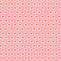 Cute girly pattern with hearts in polka dots, perfect for backgrounds, greeting cards, and wrapping paper. vector