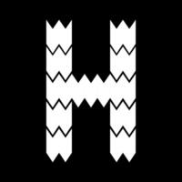 The H letter design looks furry and jagged. Suitable for sporty lovers, gamers, or t-shirt designs, hoodies, mugs, hats, and so on. vector