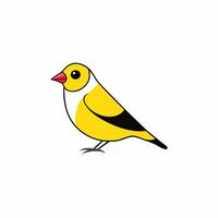 Minimalist Goldfinch Bird Sketch for Modern Artwork vector