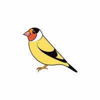 Simple Goldfinch Bird Illustration with Minimalist Design vector