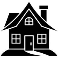 Minimal Silhouette Icon of a House for Graphic Design and Illustration Projects vector