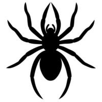 Black Spider Silhouette Icon in a Minimalistic vector