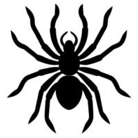 Simple Black Spider Silhouette Icon for Creative Graphics vector
