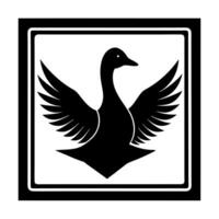 Creative Duck Icon Logo Bird Silhouette for Design vector