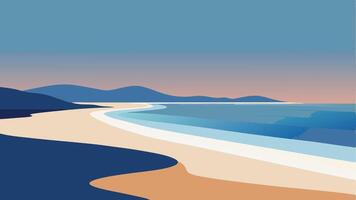 Tranquil Soft Beach View in Desaturated Colors for Coastal Art Lovers vector
