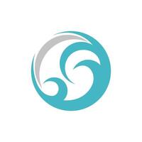 Circle Shape Swirl Teal Wave Illustration Design. EPS 10. vector