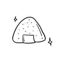 Charming illustration of a rice ball featuring a cute design vector