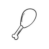 Simple Line Drawing of a Chicken Drumstick. Illustration vector