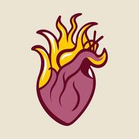 Abstract anatomic heart vector