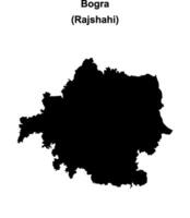 Bogra district blank outline map vector