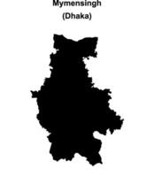 Mymensingh district blank outline map vector