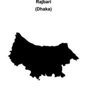 Rajbari district blank outline map vector
