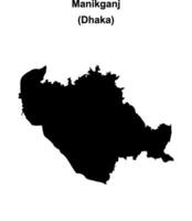 Manikganj district blank outline map vector