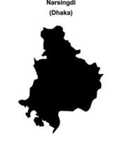 Narsingdi district blank outline map vector