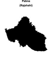 Pabna district blank outline map vector