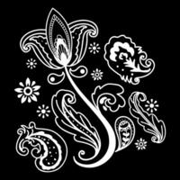 Hand drawn decorative floral ornament vector
