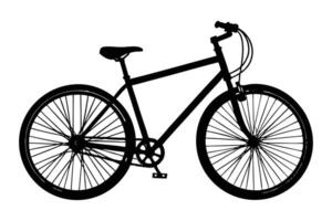 A simple, minimalist silhouette drawing of a bicycle in a side profile vector